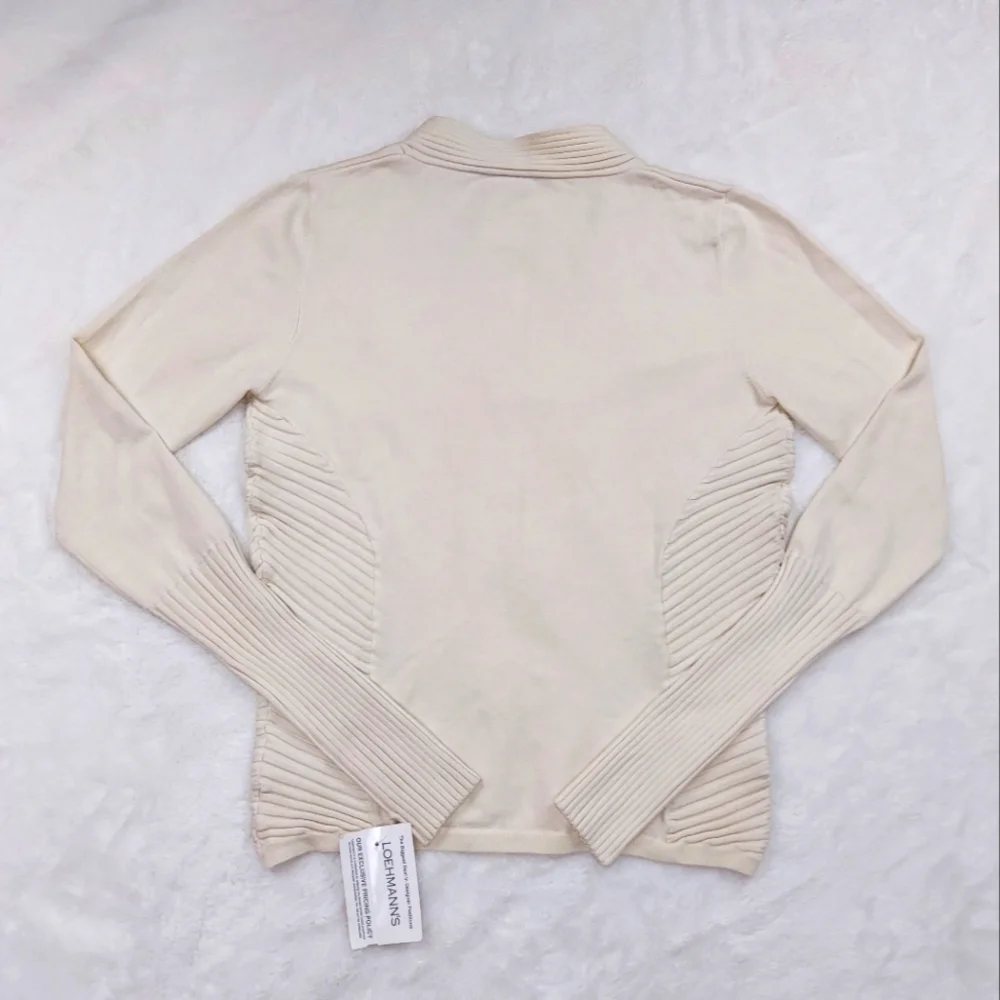 Vermani Silk Blend Long Sleeve Shirt V Neck Pull Over Sweater Stretch Size XL - Picture 10 of 11